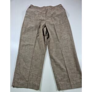 Alfred dunner 16 P PETITE pull on pants brown with pockets EUC Career Casual ^